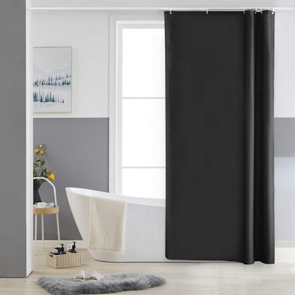 Bruseforhæng, sort (80x180cm), anti-skimmel, lille, polyesterstof, vandtæt, maskinvaskbare badekar gardiner