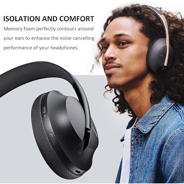 Reservedeler til øreputer for Bose 700-hodetelefoner, reservedeler til øreputer, svart