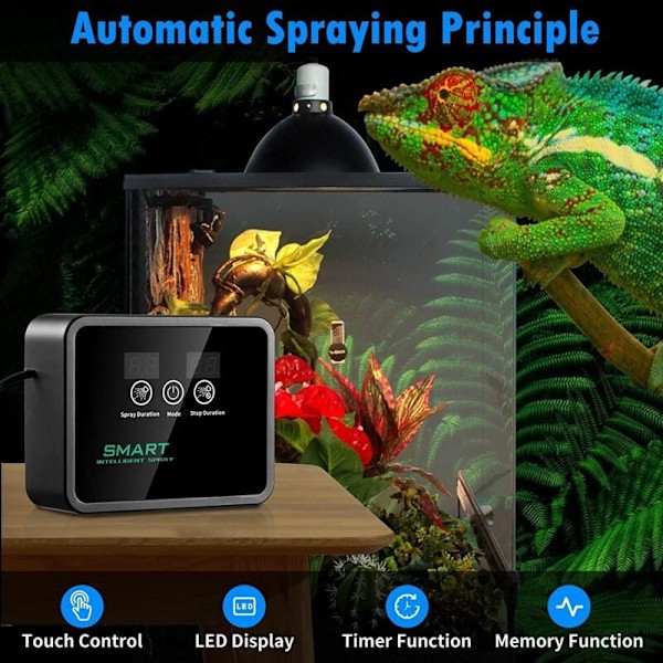 Smart Reptil Tåkesystem, Automatisk Terrarium Tåkesystem, Regnskog Tåkesystem, Innendørs Plantevanningssystem