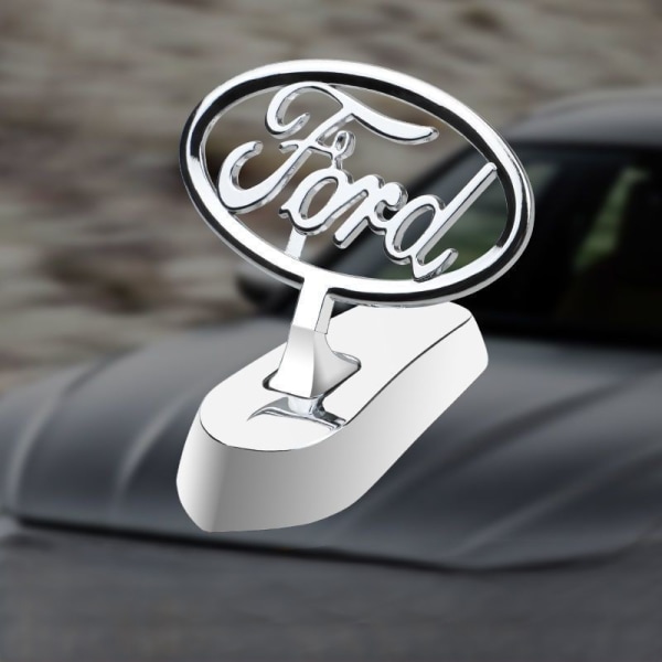 Bilfront tredimensionell billogotyp zinklegering frontlogotyp vertikal logotypmodifieringsdekoration (Ford)