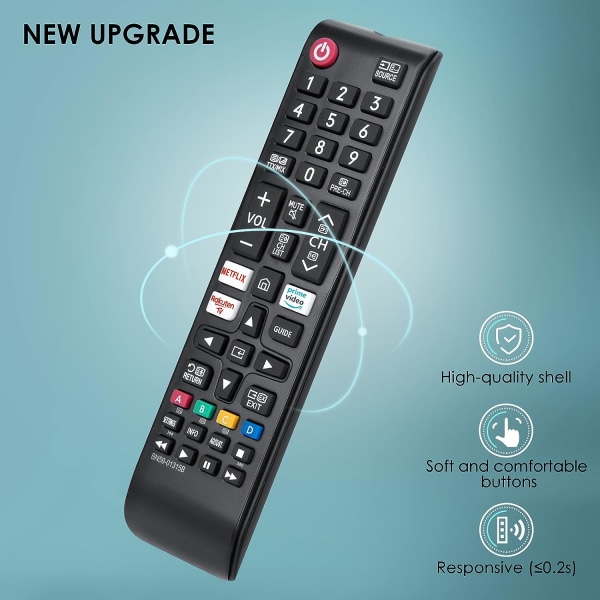 2 stk. pr. pakke: Universal fjernbetjening til Samsung TV BN59-01315B, erstatningsfjernbetjening til Samsung Smart TV, Netflix Prime-Video Rakuten-TV