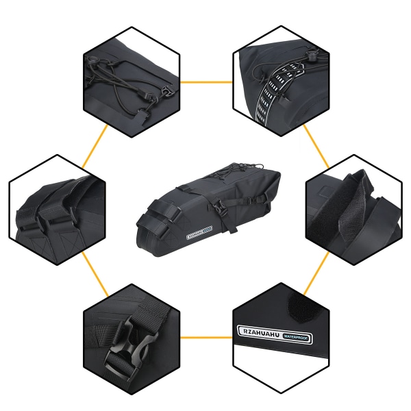 Vattentät cykelsadelväska - Sadelväska för landsvägscykel eller MTB-sadel, 58*20*15cm