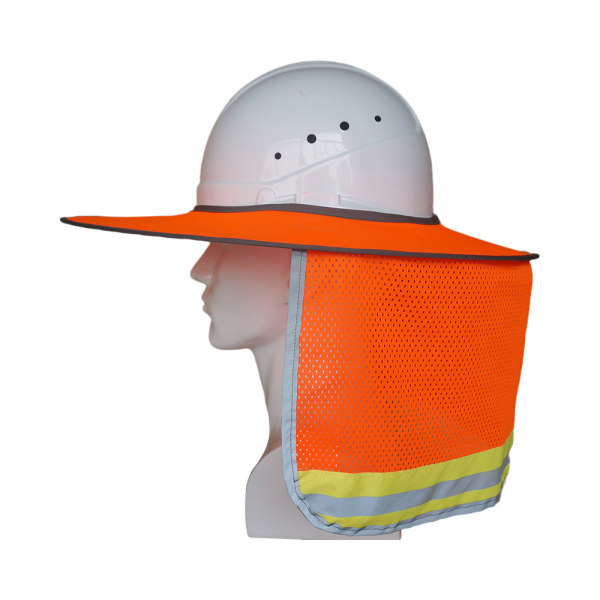 Orange Fuld skygge mesh hals reflekterende hat skygge bygning udendørs solbeskyttelse kan opbevares hård hat solskærm