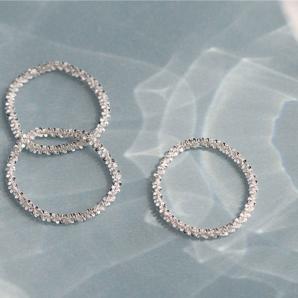 Sett med 2 (størrelse 9+11) glitrende ringer - 925 sterling sølv - Simp