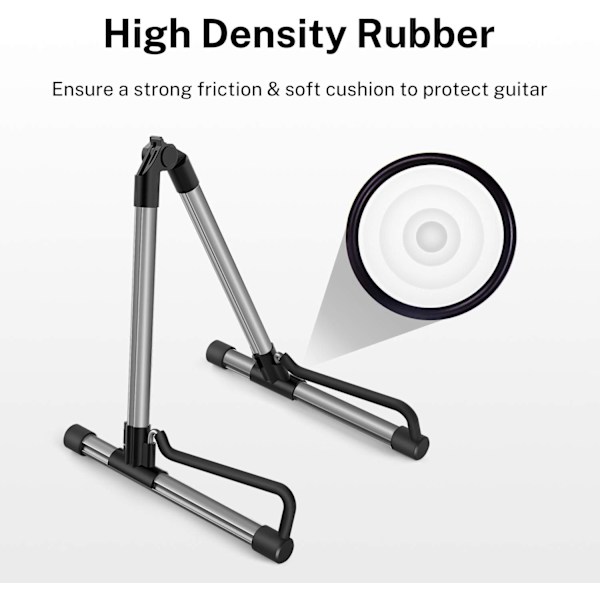 Sammenklappelig Guitarstativ Universal Sammenklappelig Guitarstativ Guitar Rest til Akustisk, Elektrisk, Basguitarstativer til Guitarer, Grå Farve