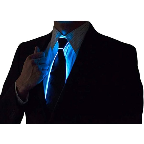 (Blå) LED Lysende Slips Glow Lysende Slips Neon Led Slips LED Lysende Slips Kul Nyhetsslips For Fest