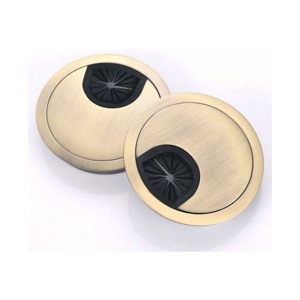2 stycken kabelgenomföring noële 60 mm kabelhålsöverdrag för kontor, arbetsplatser och arbetsbänkar Material: Zinklegering (brons)