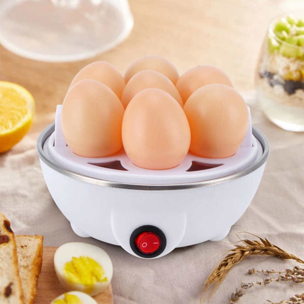 Elektrisk eggkoker med eggpiercer, hurtig eggkoker med automatisk avstenging for hardkokte egg, perfekt for rask frokost; Posjerte egg, eggerøre