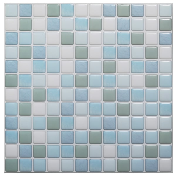 3D Mosaic Tiles Adhesive Wall Waterproof Self-adhesive Tile Sticker 23.6X23.6cm for Kitchen Bathroom-4 pieces