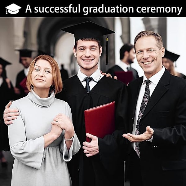 Unisex Graduation Hat, Justerbar Gradueringshue Graduation Cap til Graduation University High School Bachelor Hat