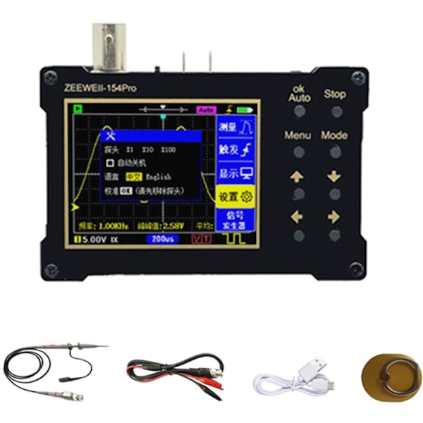 DSO154Pro Digitalt Oscilloskop, 320 x 240 upplösning, 2,4-tums TFT-färgskärm, 40 msa/s samplingsfrekvens, stöd för signalgenerator