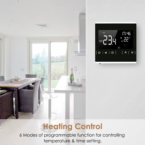 Intelligent LCD berøringsskjerm intelligent termostat for programmerbart elektrisk gulvvarmesystem AC 85-250V termoregulator temperaturkontroller