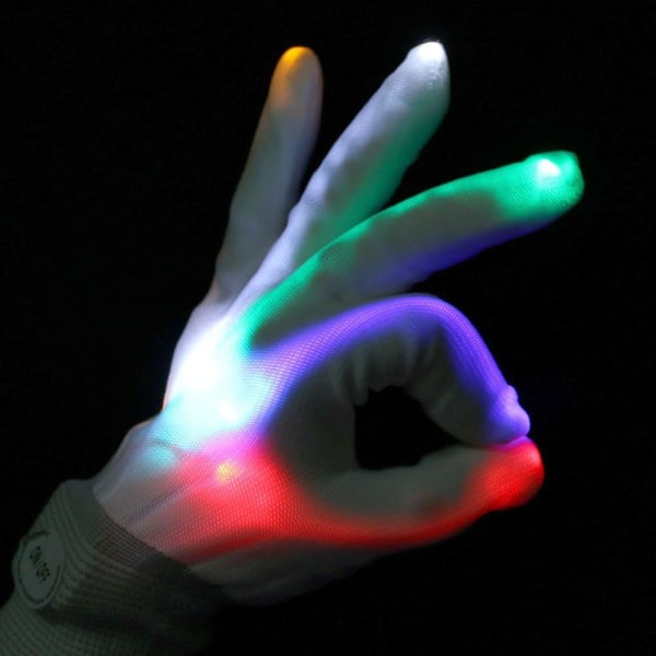 LED-glødende hansker/fargerike, LED-blinklys/flerfarge for
