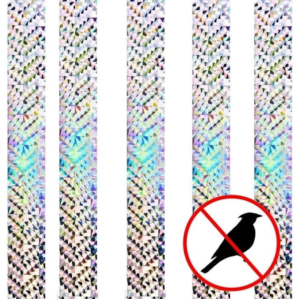 Fågelskrämma Tejp, 3-pack x 50m x 4.8cm Tejper - Fågelskrämma - för att Skrämma Bort Kråkor, Duvor och Mer, 150m