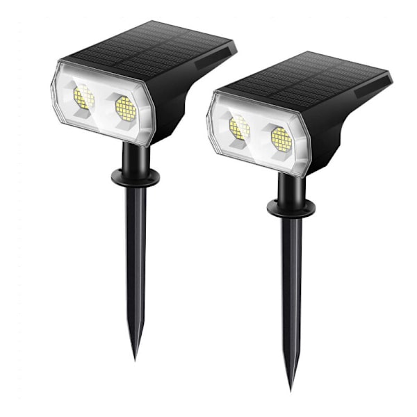 Utendørs solcelled spotlight, LED solcellelys vanntett IP67, 6500K justerbar solcelled spotlight med 2 lysmoduser, kaldt lys for hage, gårdsplass, driv