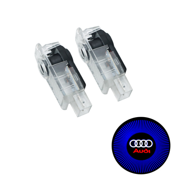 2 st välkomstljus för Audi Car Led Laser Projector Light Logo D