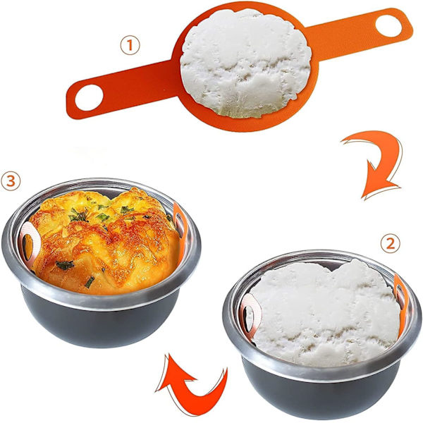 Orange - Silikone bagemåtte, skridsikker silikone bagemåtte, vaskbar og genanvendelig, silikone hollandsk brød måtte
