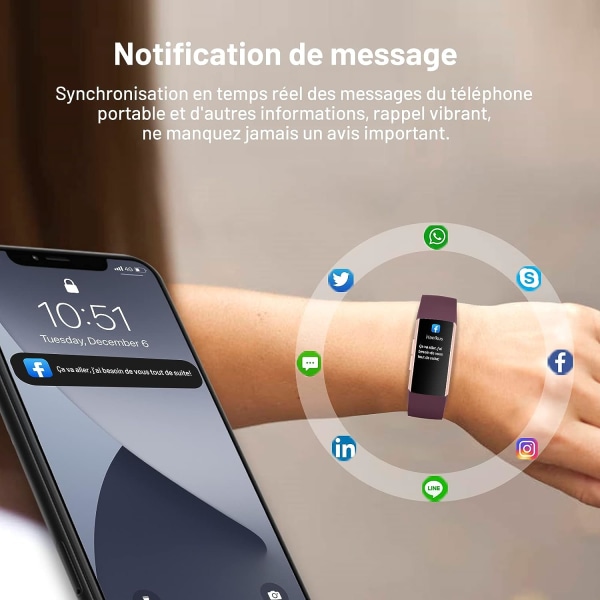 Dam Smart Sports Watch - Sleep Watch IP67 Smart Touch 25 lägen Stegräknare Kalori Stoppur Present för Android iOS-Rose Red