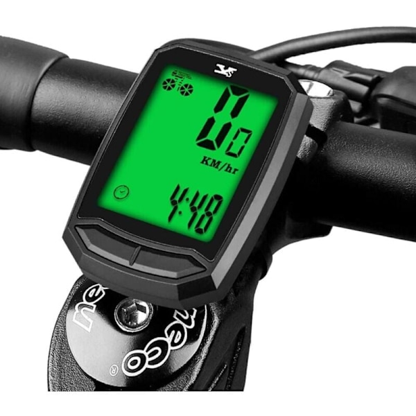 Vandtæt og trådløs cykelcomputer til racercykel, cykelcomputer, kilometertæller med LCD-skærm og flere funktioner