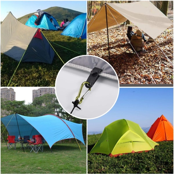 10 Sett Tarp Klips Telttang Tarp Markiser Klips, Tarp Klips, Telttang, for Biltelt, Tarp, Markiser, Camping