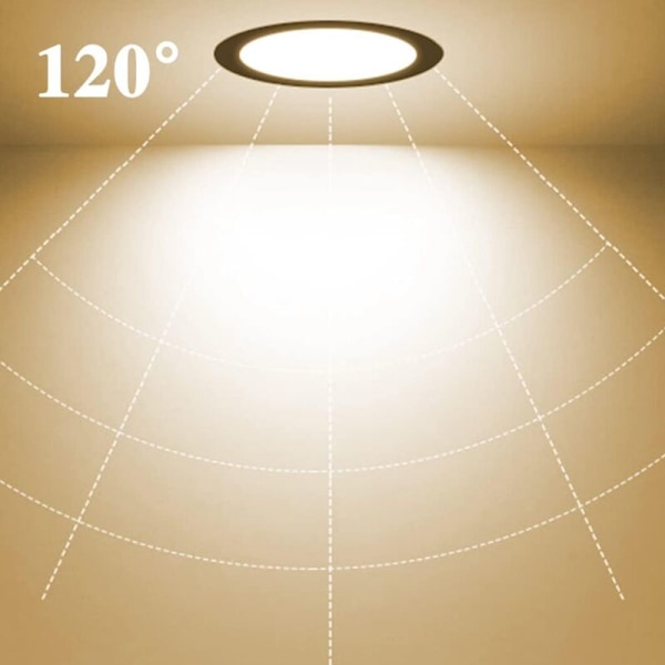 Sort Ekstra Flad Forsænket LED Spotlight, 10 Pak 7W 700LM = 70W Glødepære, IP44, 3000K Varm Hvid, AC 220-240V, Udskæring 70-85mm, Rund Ultra Slim Re