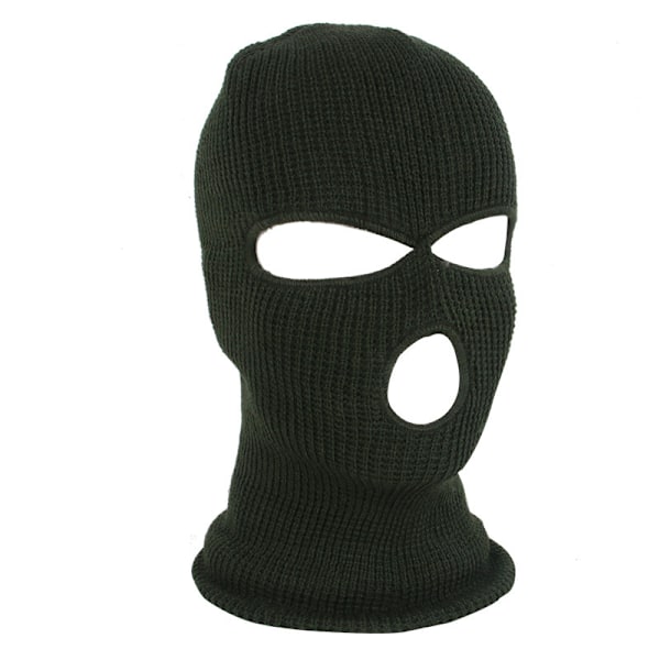 Musta Balaclava miehille, täyskasvot, 3-reikäinen neulottu balaclava, moottoripyörä, polkupyörä, balaclava, moottoripyöräily, hiihto, vaellus, retkeily, metsästys