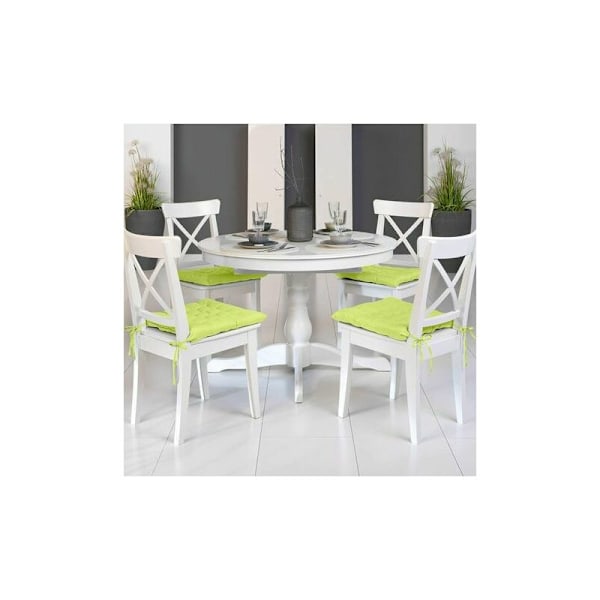 Stolsdyna - Set med 4 fyrkantiga dynor för inomhus- eller utomhusstolar 40 x 40 cm, äppelgrön