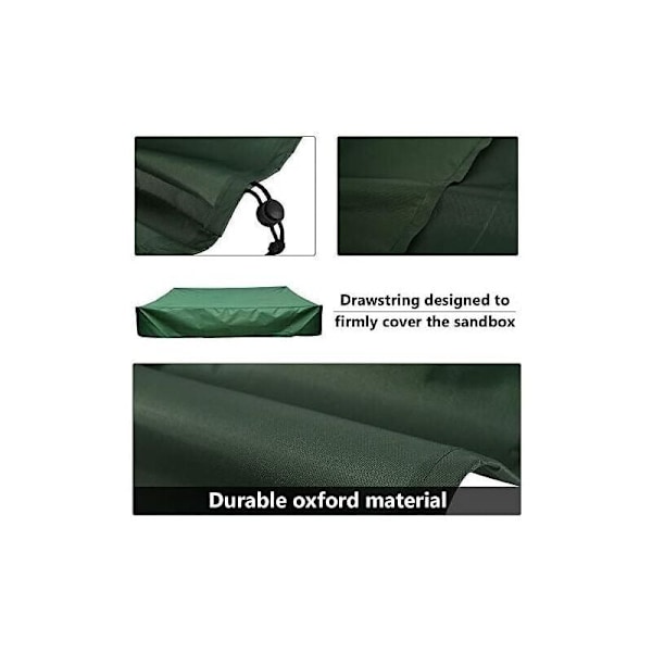 Sandlådeskydd 120x120 cm Vattentätt UV-skydd 70% för Oxford Sandlåda med Dragsko, Grön