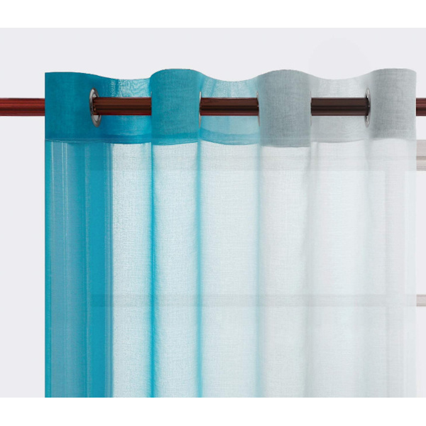 Gardiner med gradient mønster transparent dekor (blå, 132*183cm, med perforeringer)