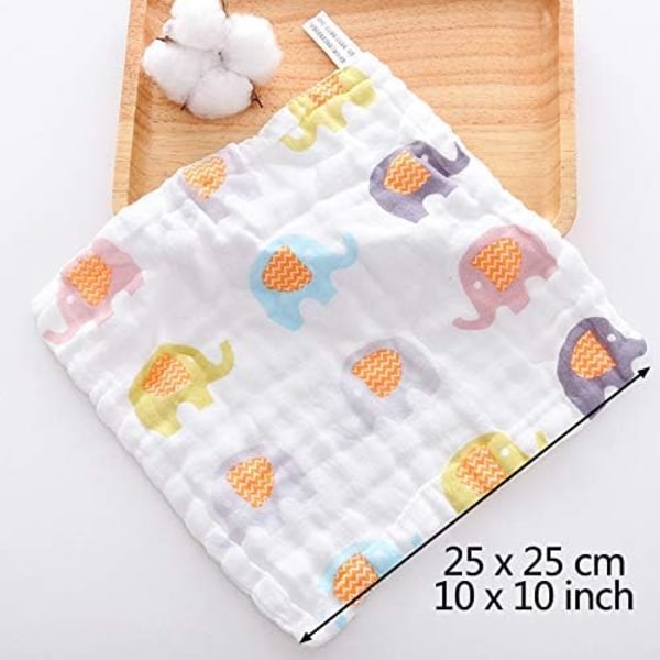 Baby Face Towel, Muslin Baby Washcloth, Natural Handkerchief Reusable Wipes, Washcloths Organic Face Towels for Newborn Baby Sensitive Skin Pack of