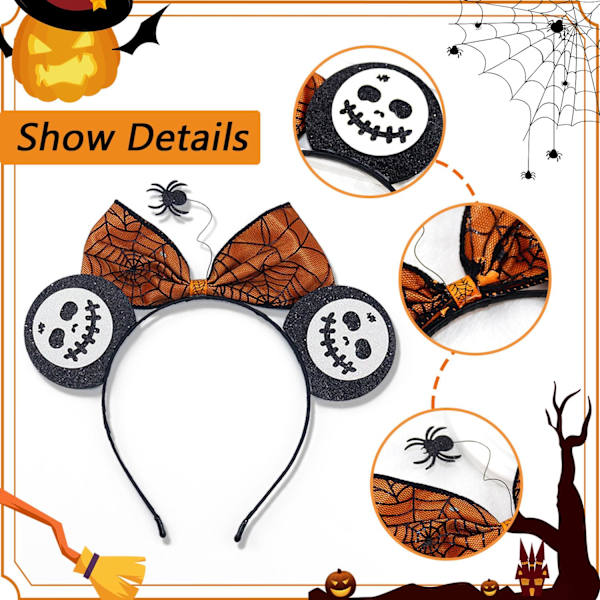 Halloween Hodeplagg Spøkelse Edderkopp Nett Hode Pop Hodebånd Prinsesse Hode Pop Halloween Happy Hår Tilbehør Cosplay Fest Dekorasjon 2 Stykker