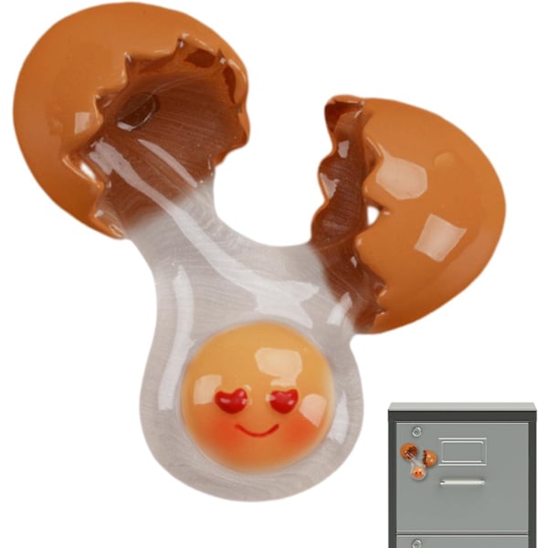 Kjøleskapsmagnet - Kreative eggformede harpiks kjøleskapsmagneter - Knuste egg kjøleskapsmagneter, søte Ranana matformede kjøleskapsmagneter