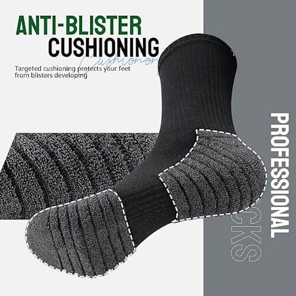 Herrstrumpor Fukttransporterande Andningsbar Luftkudde Bekväma Casual Runda Strumpor Utomhus Multipack Prestanda Vandring Promenader Sportsstrumpor (6 Par