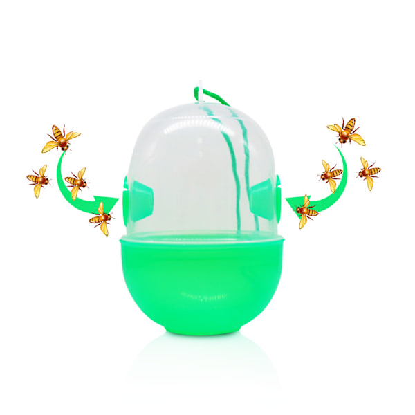 1 x plastfelle for insekter (transparent 12 cm) - hengende vepsefelle - for å forhindre veps, fluer og geithams