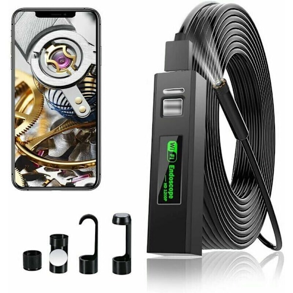 WiFi Endoskooppikamera 1200P HD Putkistokamera LED-valolla iPhone/Android-puhelimille/Windows/Mac/Tablet/PC— ​(5M)