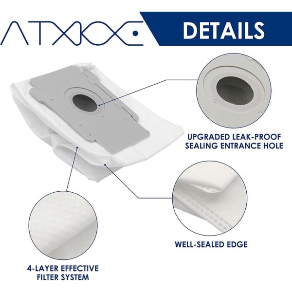 10 stk. støvsugerposer til iRobot Roomba i-serien, i3+(3550), i6+(6550), i7(7150), i7+/Plus(7550), i8+ (8550), s9(9150), s9+(9550) Clean Base A