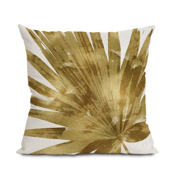 Kuddfodral Retro Nostalgisk Guld Blad Kudde Kudde Soffa Kudde Bil Ryggstöd Linne Örngott (Kuddkärna Ingår Ej), 4-Delars Set, 45 * 45cm