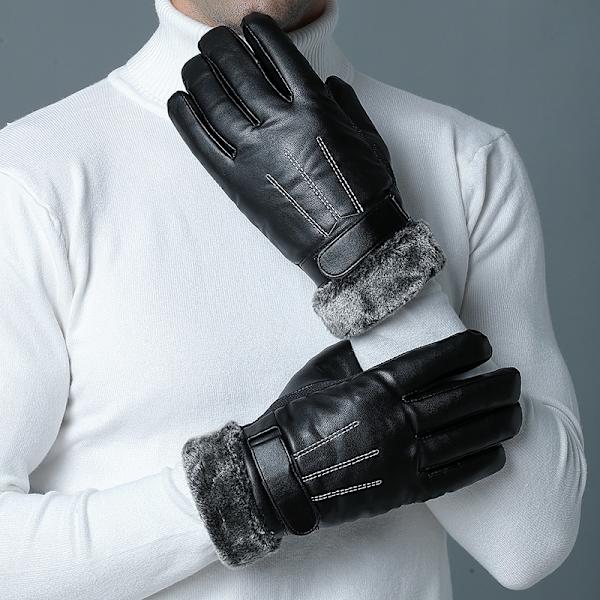 Touchscreen vintervarme alle finger handsker sort mand