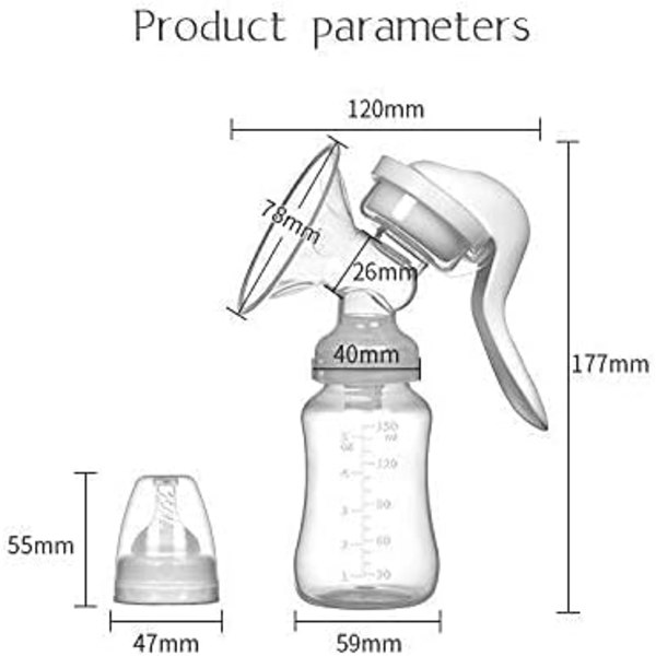 Manuell bröstpump KIT - Bärbar silikon bröstpump, BPA-fri