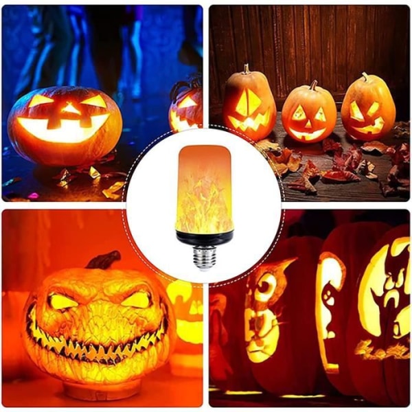 2-pack E27 4-läges LED-flamlampor med gravitationssensor för jul/halloween/bardekoration