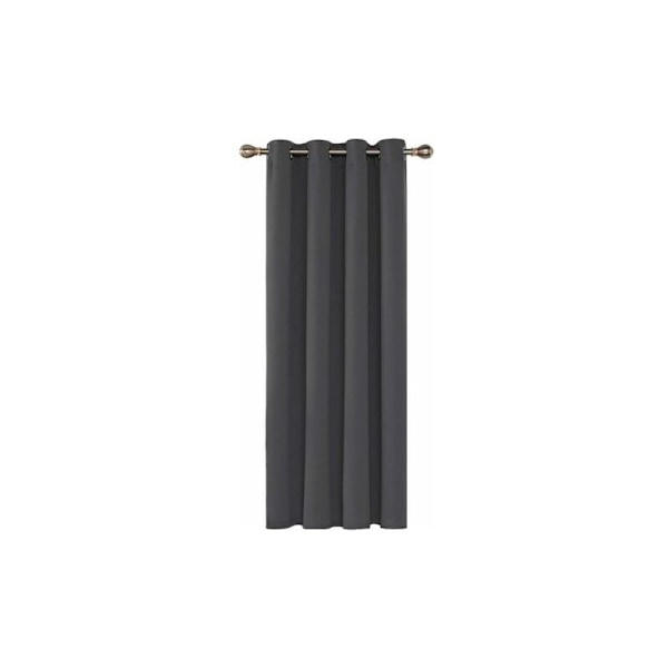 1 stk. blendingsgardiner, varmeisolerende, 140x240 cm (bredde x høyde), gardiner for stue og soverom, moderne design med maljer, mørkegrå