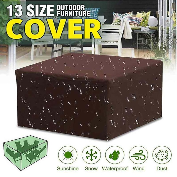 Utemöbel Set Överdrag Utomhus Sektions Soffa Set Överdrag Utomhus Bord och Stol Set Överdrag Vattenresistent Brun 213 * 132 * 70cm