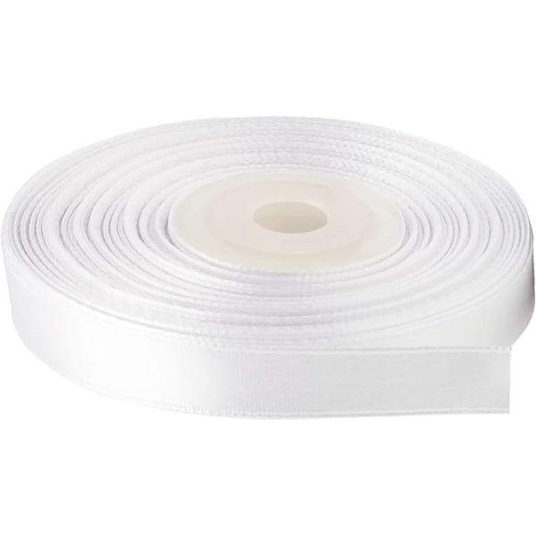 2 rullar 92 M satinband bredd 2 cm - Dekoration för blommor, presenter, bröllop, fester. (Bredd 2 cm, Vit)