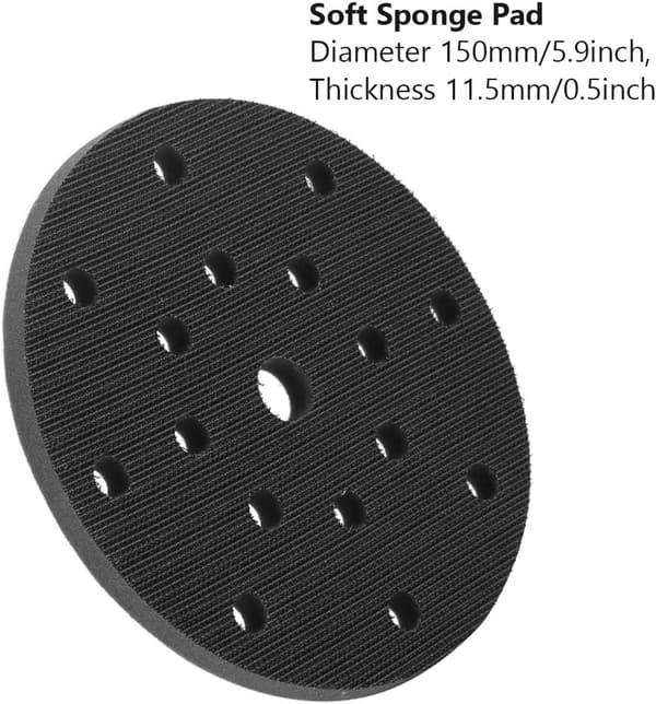Blød slibepude, 150mm bløde slibegrænsefladepuder blød svampdiameter 150mm (17 huller)
