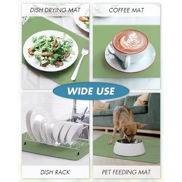 Kaffemat - Skjul Flekker - Gummibakside - Absorberende Oppvaskmatte for Kjøkkenbenk - Kaffe Bar (40cm*50cm)