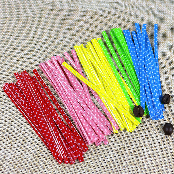 500 stk. Point/Dot Tie Tie/Fil Fer/Twist Tie 4 tommers poseforpakning for cellofanposer, Seremoni tie tie