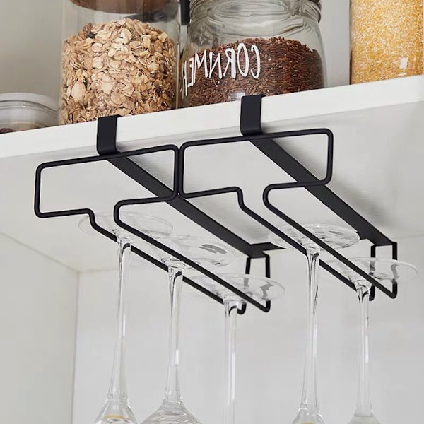 Insats Glas Hållare Hängande Kopp Hållare med 2 Platser för Glas, Järn