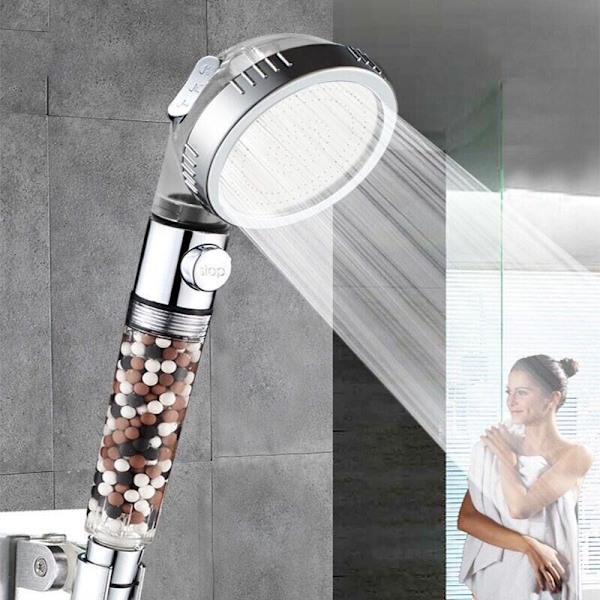 Anti-kalk filter brusehoved, multifunktionelt hydromasserende brusehoved med håndfilter