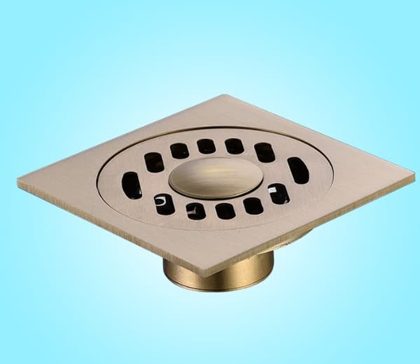 Kobberfarget gulvavløp for vaskemaskin, 100 * 100 mm, engangsbruk
