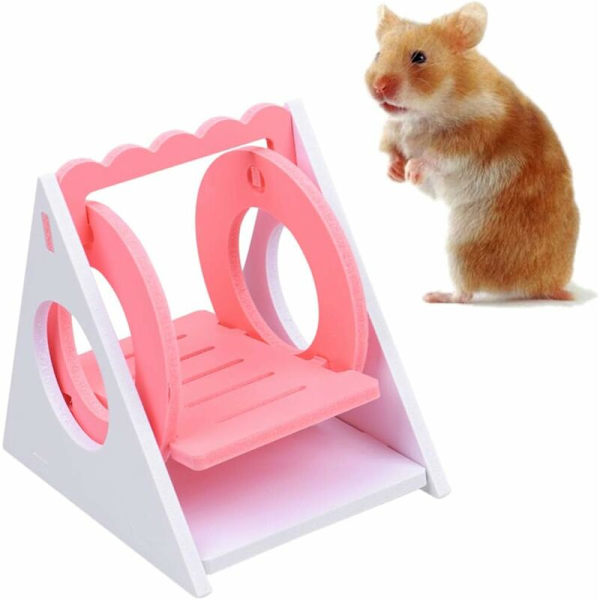 Hamsterleker Tretrehuske Hængende Trekantshuske Kæledyrshængekøje Mus Mus Rotte Hamster Legetøj Gyngestol Legetøj til Små (Skal Samles)